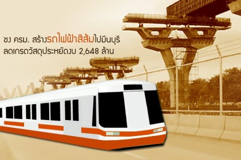 ชง ครม. สร้างรถไฟฟ้าสีส้มไปมีนบุรี ลดเกรดวัสดุประหยัดงบ 2,648 ล้าน