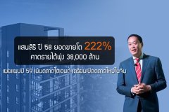 แสนสิริ ปี 58 ยอดขายโต 222% คาดรายได้พุ่ง 38,000 ล้าน - เผยแผนปี 59 เน้นตลาดไฮเอนด์ เตรียมเปิดตลาดใหม่ในจีน