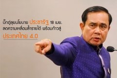 บิ๊กตู่ลุยนโยบาย ประชารัฐ 18 เมย. ลดความเหลื่อมล้ำรายได้ พร้อมก้าวสู่ ประเทศไทย 4.0