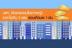 บสก.เปิดขายคอนโดรากหญ้า ราคาไม่เกิน 3 แสน ผ่อนเดือนละ 1 พัน