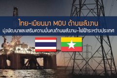 ไทย-เมียนมา MOU ด้านพลังงาน มุ่งพัฒนาและเสริมความมั่นคงด้านพลังงาน-ไฟฟ้าระหว่างประเทศ
