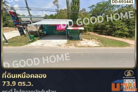 ที่ดินเหนือคลอง 73.9 ตร.ว. กระบี่ ใกล้ตลาดนัดต้นท้วย