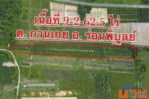 ขายที่ดิน  เนื้อที่ 9-2-62.5 ไร่  ต.ควนเกย อ.ร่อนพิบูลย์ จ.นครศรีธรรมราช  ZW427