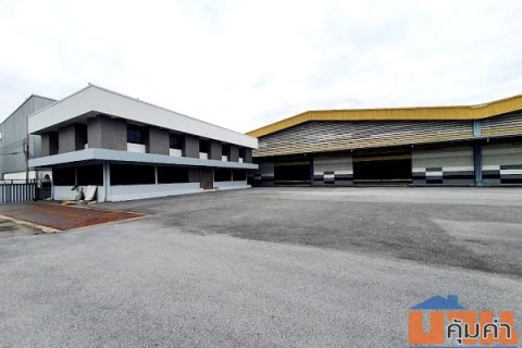 ให้เช่าโกดังพร้อมสำนักงานปู่เจ้าสมิงพรายเนื้อที่รวม 10,500 ตร.ม พื้นที่ สีม่วง ขอใบ รง.4 ได้ เข้าออกได้ 2 ทาง รถเทรลเลอร