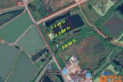 บางเพรียง สมุทรปราการ แปลงมุม ติดถนน 2 ด้าน ที่ดิน 1-3-99 ไร่ ( 799 ตรว.)