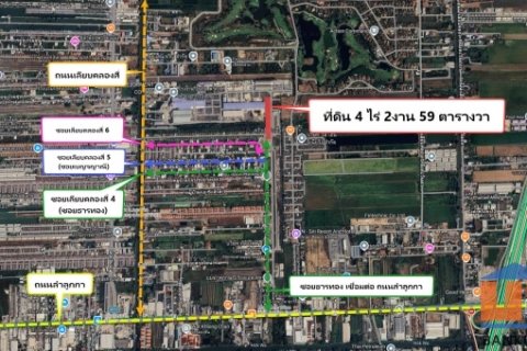 ขายที่ดินเปล่าราคาถูก ที่สวยถมแล้ว 4.5 ไร่ เข้าซอยลำลูกกา 69 (ซอยธารทอง) เป็นถนนทางลัดไปถนนรังสิต-นครนายก