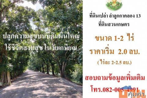 ขายที่ดิน ติดถนนลำลูกกาคลอง13