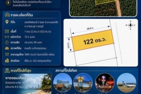 ขาย-เช่า ที่ดินเปล่า เขต EEC บางละมุง ชลบุรี ทำเลดี