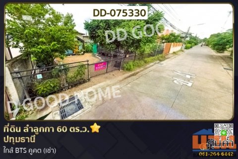 ที่ดิน ลำลูกกา 60 ตร.ว. ปทุมธานี ใกล้ BTS คูคต (เช่า) DD-075330