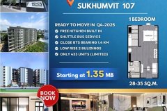 Your Affordable Urban Escape Awaits, Reach Sukhumvit 107 – just 1.4 km from BTS Bearing
