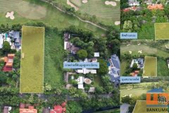 ขายที่ดิน หมู่บ้านนวธานี ด้านหน้าติดถนนเมน ด้านหลังติดสนามกอล์ฟ