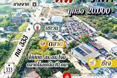 ที่ดินอู่ทองในเขตเทศบาล งานละ 170,000 มีน้ำไฟ ฟรีโอน ใกล้ กทม.