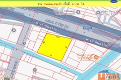 ขายที่ดิน ติดถนนพระรามเก้า 3-1-36 ไร่ ( 002727 )