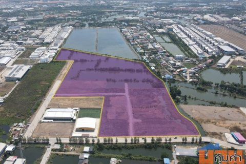 ที่ดินสร้างโรงงาน พื้นที่สีม่วง บนถนนประชาอุทิศ-คู่สร้าง เขตพระสมุทรเจดีย์ จ.สมุทรปราการ