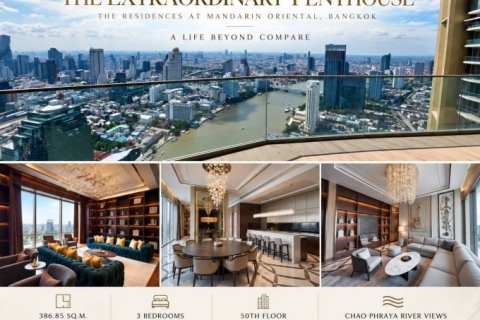 FOR SALE - THE EXTRAORDINARY PENTHOUSE The Residences at Mandarin Oriental, Bangkok 386.85 SQ.M.  3 BEDROOMS  50TH FLOOR