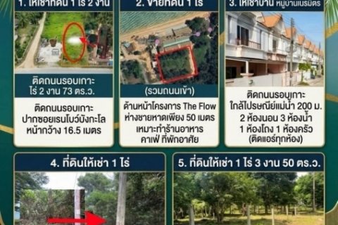 รวม 5 ทรัพย์เด่น ทำเลทอง ต.แม่น้ำ อ.เกาะสมุย — มีทั้งขายและให้เช่า รองรับทุกธุรกิจและการอยู่อาศัย