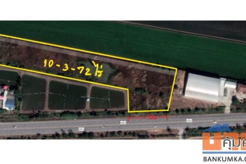 ขายที่ดินเปล่า 10-3-72 ไร่ ติดถนน 3422 ต.บัวปากท่า อ.บางเลน จ.นครปฐม