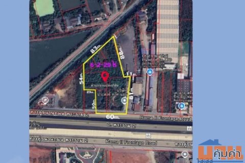 ที่ดินเปล่า ติดถนนพระราม2 เนื้อที่ 6-2-29 ไร่ อ.เมือง จ.สมุทรสาคร