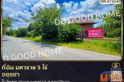 WR-874340 ที่ดิน มหาราช 5 ไร่ อยุธยา ใกล้พุทธอุทยานมหาราช หลวงปู่ทวด