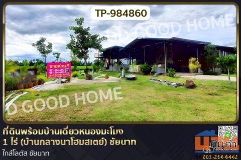 TP-984860 ที่ดินพร้อมบ้านเดี่ยวหนองมะโมง 1 ไร่ (บ้านกลางนาโฮมสเตย์) ชัยนาท ใกล้โลตัส ชัยนาท