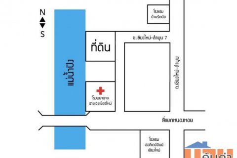 ขายบ้านพร้อมที่ดิน 4 ไร่ ซอยลำพูน7 ติดแม่น้ำปิง ใจกลางเมืองเชียงใหม่