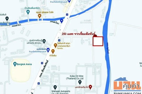 ขายที่ดิน หนองจอก ตรงข้ามบางกอกอารีน่า ติดคลองลำผักชี ถนนเชื่อมสัมพันธ์ เนื้อที่ 1-2-66 ไร่