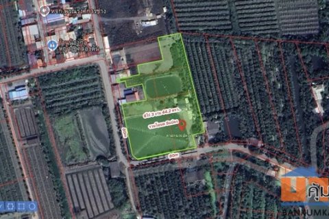 ที่ดินอัมพวา บ้านแพ้ว  สมุทรสาคร เหมาะพัฒนา–แบ่งแปลง–สร้างโกดัง! ที่ดินผังสีเขียวลาย ติดถนน 2 ด้าน