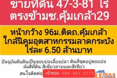 ขายที่ดินโฉนด พร้อมโอน 47 ไร่ 3งาน 81 ตรว. ถนนคุ้มเกล้า เขตลาดกระบัง โดยเจ้าของขายเอง