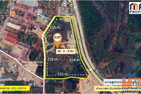 ขายที่ดิน  ริมถนนสุขุมวิท  42 ไร่ หน้ากว้าง 358 เมตร