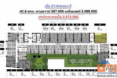 ขายดาวน์ คอนโด Metris District Ladprao 42.6 ตรม. ชั้น 21 ตำแหน่ง 07