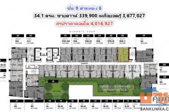 ขายดาวน์ คอนโด Metris District Ladprao 34.1 ตรม. ชั้น 9 ตำแหน่ง 6