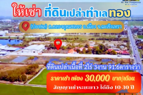 ให้เช่าที่ดินฉะเชิงเทราราคาถูก สัญญาเช่าระยะยาว10-30ปี ที่ดินเปล่าผังสีม่วง ทำเลศักยภาพใกล้สุวรรณภูมิ ในเขตเศรษฐกิจพิเศษ