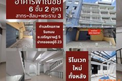 ขายอาคารพาณิชย์ 6 ชั้น ทำเลทอง สาทร-สีลม-พระราม 3 เหมาะทำธุรกิจ+ออฟฟิศ
