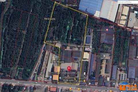 ขายที่ดินติดถนนผังสีม่วงกระทุ่มแบน. ต.คลองมะเดื่อ อ.กระทุ่มแบน จ.สมุทรสาคร เนื้อที่ 9 ไร่ 3 งาน 95 ตร.ว ผังเมืองสีม่วง