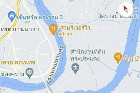 ขายที่ดินติดแม่น้ำเจ้าพระยา ถนนพระราม 3 ด้านหน้าติดถนนพระราม 3 และด้านหลังติดแม่น้ำเจ้าพระยา