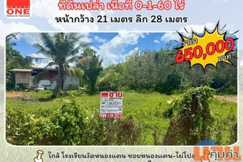 ที่ดินเปล่า เนื้อที่ 0-1-60 ไร่ ทำเลดี ราคาสุดคุ้ม ซอยหนองแตน-ไผ่โปง ตำบล นาสาร อำเภอ พระพรหม จังหวัด นครศรีธรรมราช