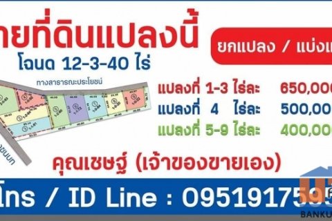 ที่ดินโฉนดแบ่งขายราคาถูก มีเพียง 9 แปลงเท่านั้น