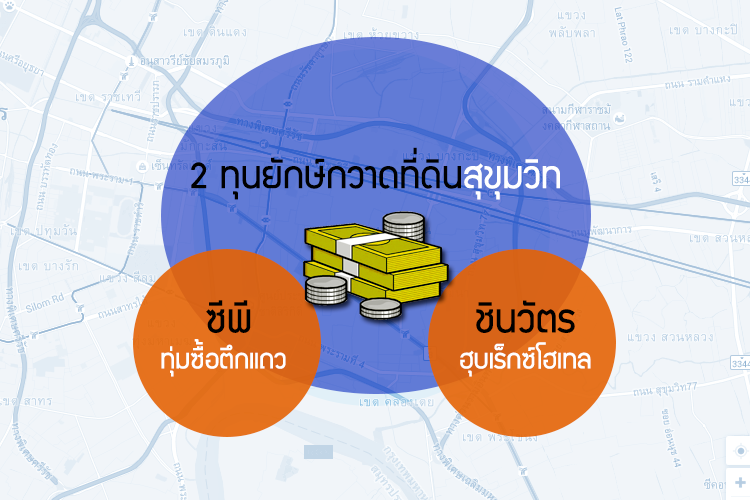2 ทุนยักษ์กวาดที่ดินสุขุมวิท ซีพีทุ่มซื้อตึกแถว-ชินวัตรฮุบเร็กซ์โฮเทล