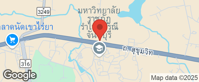 แผนที่ : ขายที่ดิน ริมถนนสุขุมวิทตรงข้าม ม.ราชภัฏรำไพพรรณี 94 ไร่, จันทบุรี
