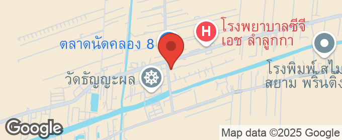 แผนที่ : ให้เช่า อาคารพาณิชย์ 3.5 ชั้น ขนาด 24 ตารางวา หน้าหมู่บ้านกรีนการ์เด้นโฮม ลำลูกกาคลอง8