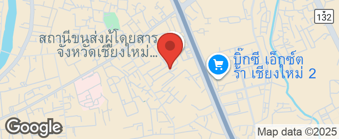 แผนที่ : ขายที่ดิน 105 ตรว. พร้อมกิจการเกสต์เฮ้าส์ ใกล้สถานีขนส่งจังหวัดเชียงใหม่