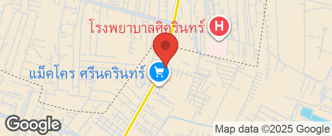 แผนที่ : บ้านติดถนนศรีนครินทร์ บ้านกลางเมือง บริติช ศรีนครินทร์ ทาวน์โฮม 3 ชั้น ราคาถูกสุด หลังมุม