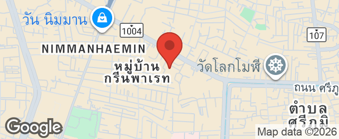 แผนที่ : ขายศรีธนาคอนโด 2 ใจกลางนิมมาน เชียงใหม่ ชั้น 12 ห้องใหญ่ 39 ตร.ม.