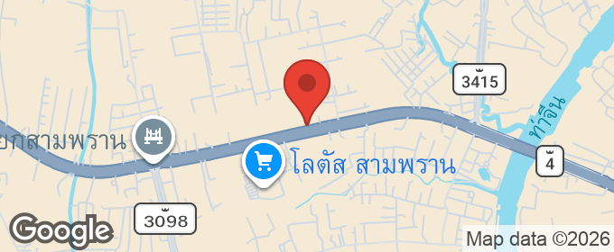 แผนที่ : ให้เช่าที่ดินเปล่า ทำเลดี ติดถนนเพชรเกษม ตรงข้ามโลตัสสามพราน จังหวัดนครปฐม
