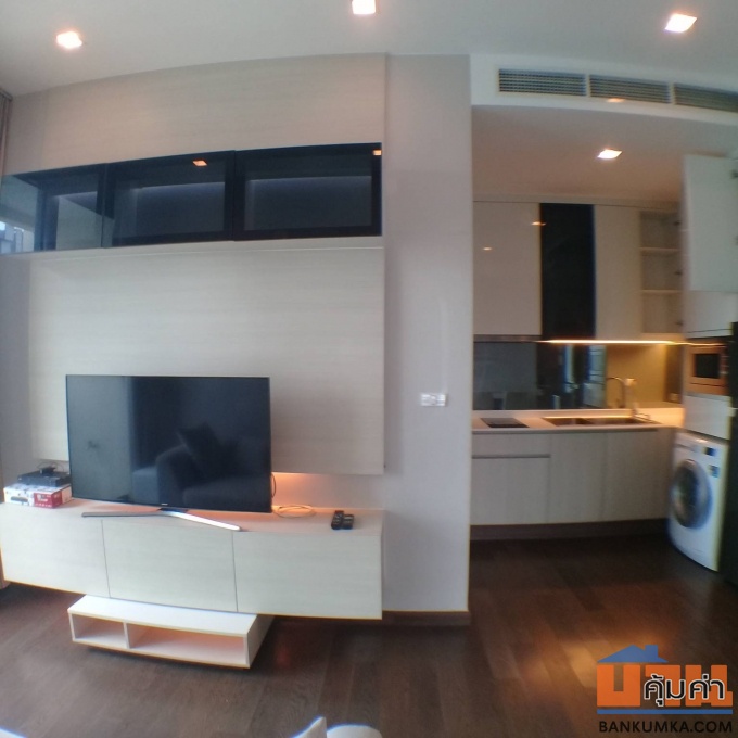 Q asoke MRTเพชรบุรี 2 Bed 1 bath ชั้น 34 เฟอร์ครบ มีระเบียง วิวเมืองสวยไม่บล็อค