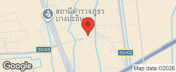 แผนที่ : ขายที่ดินถมแล้ว 3ไร่ อยู่บนถนน อย3048ใกล้ นิคมอุตสาหกรรม บางปะอิน 15 กิโล