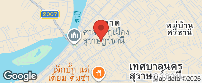แผนที่ : ขายอาคารสำนักงาน โครงการเซ็นเตอร์พอยส์ เมืองสุราษฎร์ธานี