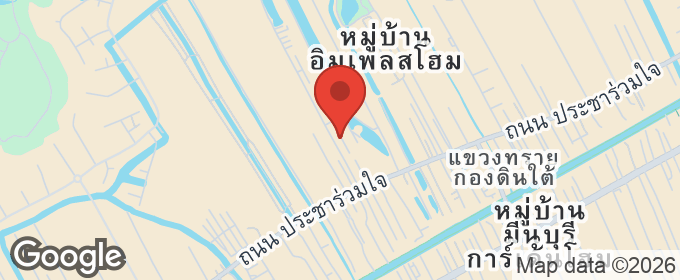 แผนที่ : ขายบ้านเดี่ยวชั้นเดียว 25 ตร.ว. หมู่บ้านสุขประชา ซอยประชาร่วมใจ 41 ใกล้รถไฟฟ้าสายสีชมพู (สถานีมีนบุรี)