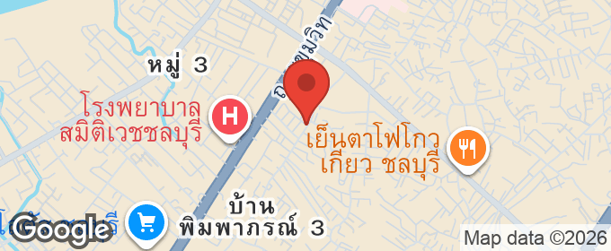 แผนที่ : ขายด่วน!! อาคารพาณิชย์/ตึกแถว (โครงการตึกน้ำ) ทำเลทอง ห้องหัวมุม จังหวัดชลบุรี
